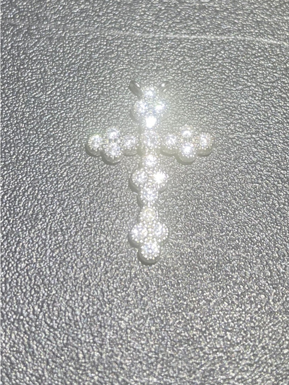 #2 Crystal Cross Pendant - Sparkling Silver Tone
